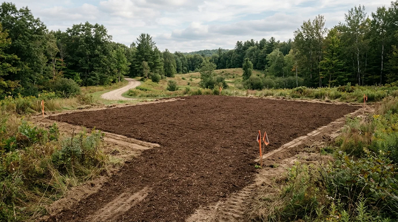The finished result of professional forestry mulching: the completed work looking clean, correct — Tuscaloosa, AL