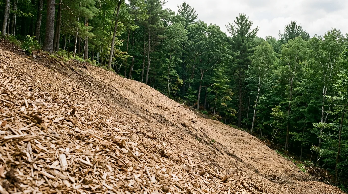The finished result of professional forestry mulching: the completed work looking clean, correct — Tuscaloosa, AL